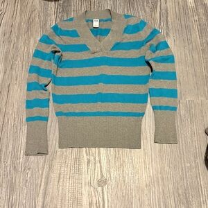 Gray and Blue Striped women’s  Sweater